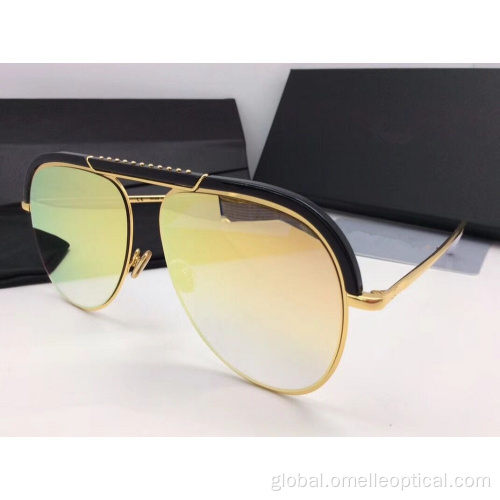 Cat Eye Sunglasses Gold Semi Rimless Cat Eye Sun Glasses Wholesale Manufactory